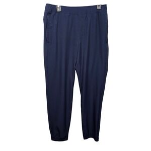 Soybu Mens Jogger Pants Elastic Waist Drawstring Athletic Navy Blue Size Medium